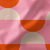 Dopamine Retro Abstract Geometric Burnt Orange Pink Maximalist Blackout Window Curtain GLOWRA