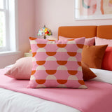 Retro Abstract Orange Pink Beige Maximalist Pillow Cover GLOWRA