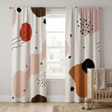 Abstract Organic Terracotta Blush Blackout Window Curtains HELGA - 2 Panels