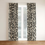 Triangle Shibori Black Off-White Blackout Window Curtain INDAH