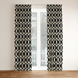 Scandinavian Geometric Black Off-White Blackout Window Curtain INGER