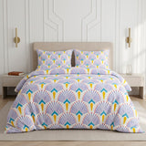 Mediterranean Floral Tiles Art Deco Cotton Duvet Cover Set ISADORA