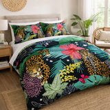 Tropical Jungle Jaguar Animalier Cotton Duvet Cover Set JAGUAR
