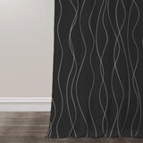 Abstract Modern Geometric Black White Minimalist Semi Sheer Window Curtain KALA