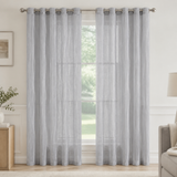 Modern Minimalist Grey White Semi Sheer Window Curtain KALA