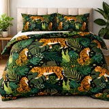 Tigers Boho Jungle Tropical Cotton Duvet Cover Set KENDARI