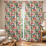 Oriental Floral Art Blossom Pheasant Blackout Window Curtain KYOKA