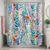 Botanical Floral Tiny Wildflower Multicolor Shower Curtain LANEY