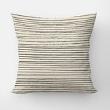 Minimalist Geometric Striped Black Ivory Throw Pillow Cover LYDIA