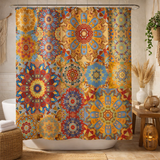 Bohemian Gyspy Patchwork Floral Mandala Boho Chic Shower Curtain MANDALA