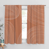 Mid Century Modern Rainbow Earthy Terracotta Boho Blackout Window Curtains MAYE - 2 Panels