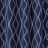 Abstract Modern Geometric Minimalist Blue Semi Sheer Window Curtain MIDNIGHT