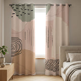 Neutral Blush Abstract Art Scandinavian Blackout Window Curtains NEUTRA - 2 Panels