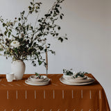 Minimalist Terracotta Rust Burnt Orange Ivory Tablecloth NIAMEY