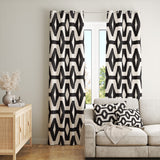 Scandinavian Geometric Black White Blackout Window Curtain ODA