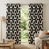 Scandinavian Geometric Black White Blackout Window Curtain ODA