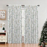 Eucaliptus, Fir Tree Branches And Mistletoe Christmas Floral Blackout Window Curtain KERENSA