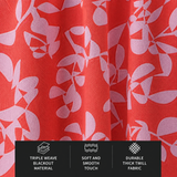 Botanical Pink Red Blackout Window Curtains ROSANOVA