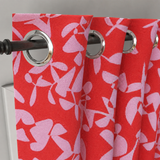 Botanical Pink Red Blackout Window Curtains ROSANOVA