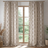 Abstract Wabi Sabi Shibori Japanese Print Beige Blackout Window Curtain SAKURA