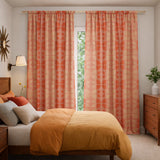 Abstract Retro Geometric Shapes Pink Terracotta Blackout Window Curtains SIENNA