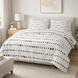 Scandinavian Black White Minimalist Dots Cotton Duvet Cover Set AAREN