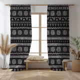 African Black White Mudcloth Ethnic Blackout Window Curtain ABUJA