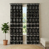 African Mudcloth Black White Ethnic Blackout Window Curtain ABUJA