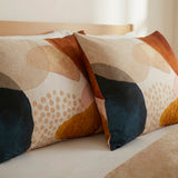 Abstract Art Terracotta Orange Blush Pink Blue Ivory Beige Boho Cotton Duvet Cover Set ADELE