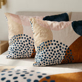 Abstract Art Terracotta Blush Pink Blue Ivory Boho Cotton Duvet Cover Set ADELE