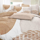 Abstract Art Ivory White Beige Neutral Boho Cotton Duvet Cover Set ADELE