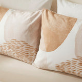 Abstract Art Ivory White Beige Neutral Boho Cotton Duvet Cover Set ADELE