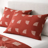 Mid Century Modern Minimalist Geometric Rust Cotton Duvet Cover Set ANNAR