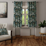 Enchanted Dark Vintage Flowers Birds Botanic Retro Blackout Window Curtain AVELINE