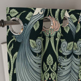 Enchanted Dark Vintage Flowers Birds Botanic Retro Blackout Window Curtain AVELINE