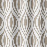 Neutral Abstract Modern Beige White Semi Sheer Window Curtain AVERY