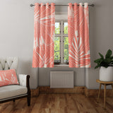 Pink Banana Leaf Tropical Blackout Window Curtains CONNIE - 2 Panels