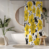 Abstract Bermuda Yellow Floral Shower Curtain BERMUDA