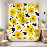 Abstract Bermuda Yellow Floral Tropical Shower Curtain BERMUDA