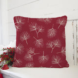 Pine Tree Christmas Foliage Burgundy Throw Pillow Cover EVE