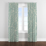 Mint Green Leaves Botanical Blackout Window Curtain BETTY