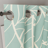 Mint Green Leaves Botanical Blackout Window Curtain BETTY