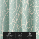 Mint Green Leaves Botanical Blackout Window Curtain BETTY