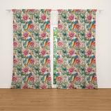 Elegant Oriental Art Blossom Flowers Pheasant Floral Blackout Window Curtain KYOKA