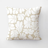 Abstract Beige White Retro 70s Floral Throw Pillow Cover BLOSSOM