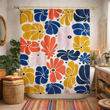Abstract Multicolor Retro 70s Floral Shower Curtain BLOSSOM