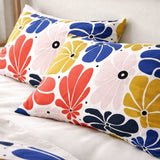 Abstract Multicolor Retro 70s Floral Cotton Duvet Cover Set BLOSSOM