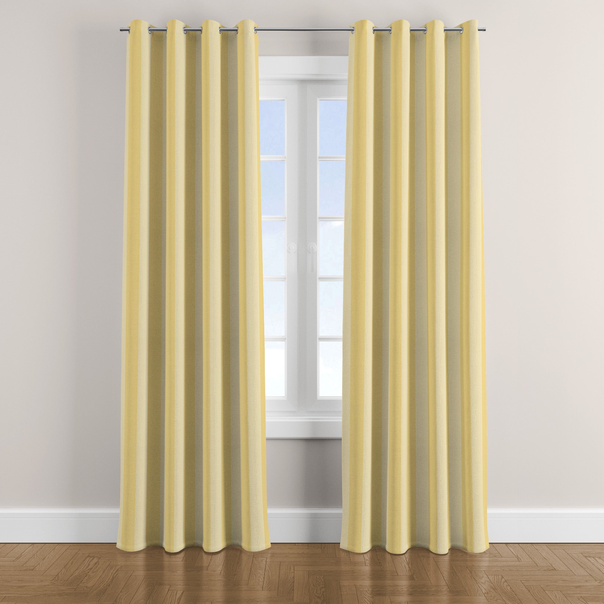 Nordic Scandinavian Butter Yellow Striped Blackout Window Curtain LYS