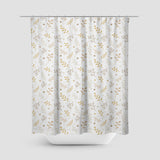 Christmas Gold Branches White Elegant Shower Curtain CAROL