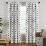 Minimalist Black White Geometric Line Blackout Window Curtain CASABLANCA
